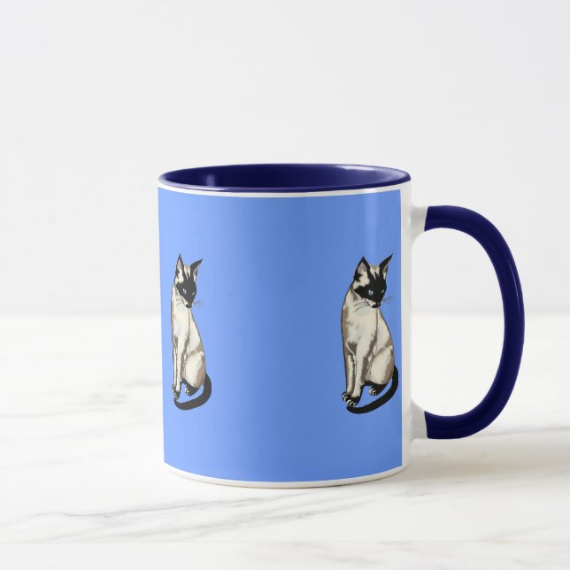 Siamese Cat Tecknad Kids Mugg (Höger)