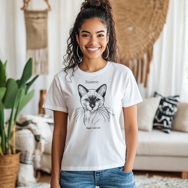 Siamese Cat Tee - Elegant. Loyal. Loud. (Skapare uppladdad)
