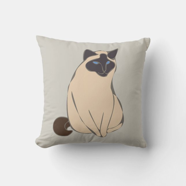 Siamese Cat Throw Pillow Kudde (Framsida)