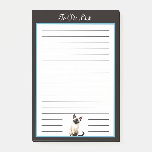 Siamese Cat to Do List Post-it Block (Framsida)
