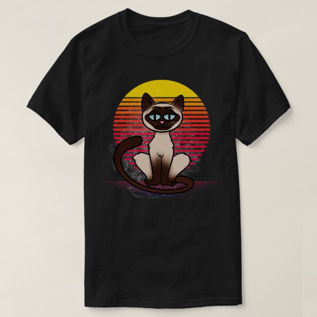 Siamese Cat Vapor T Shirt (Design framsida)