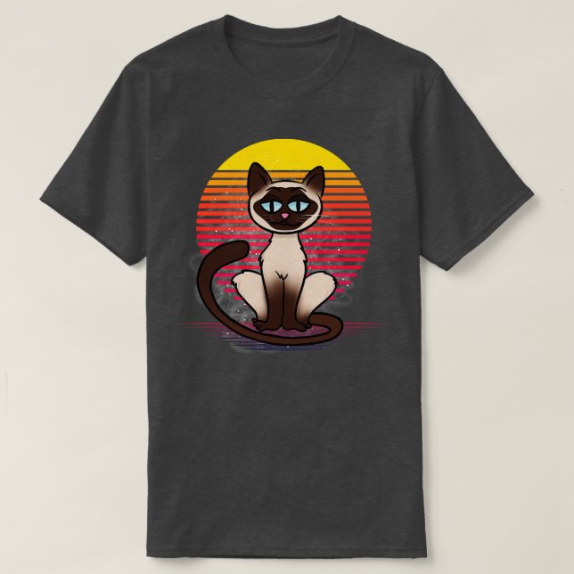 Siamese Cat Vapor T Shirt (Design framsida)