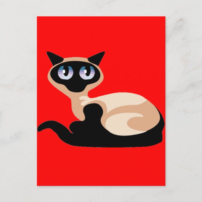 Siamese Cat Vykort (Framsida)