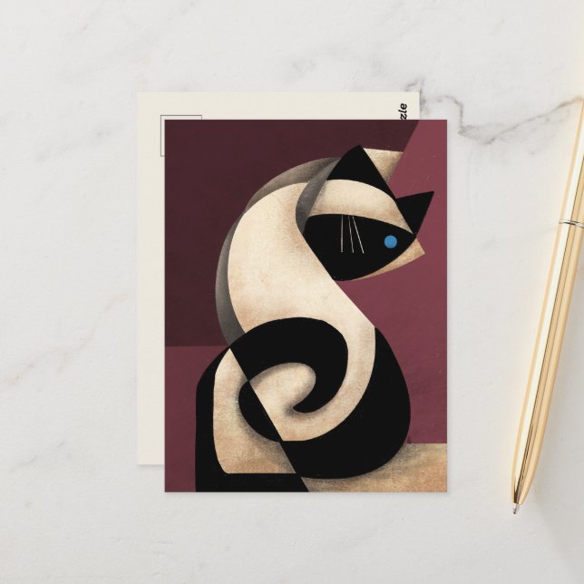 Siamese Cat Vykort (Fram/Back In Situ)