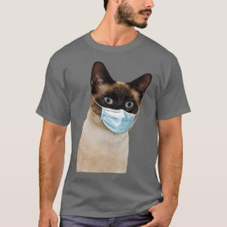 Siamese Cat Wearing Cat Ansikte Mask Kärlek Siames T Shirt