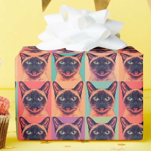 Siamese cat wrapping paper presentpapper (Skapare uppladdad)