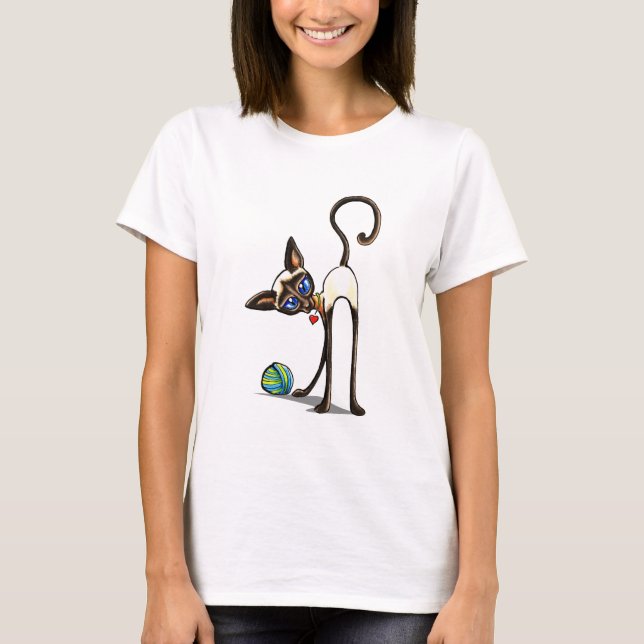 Siamese Cat Yarn Thief Tee (Framsida)