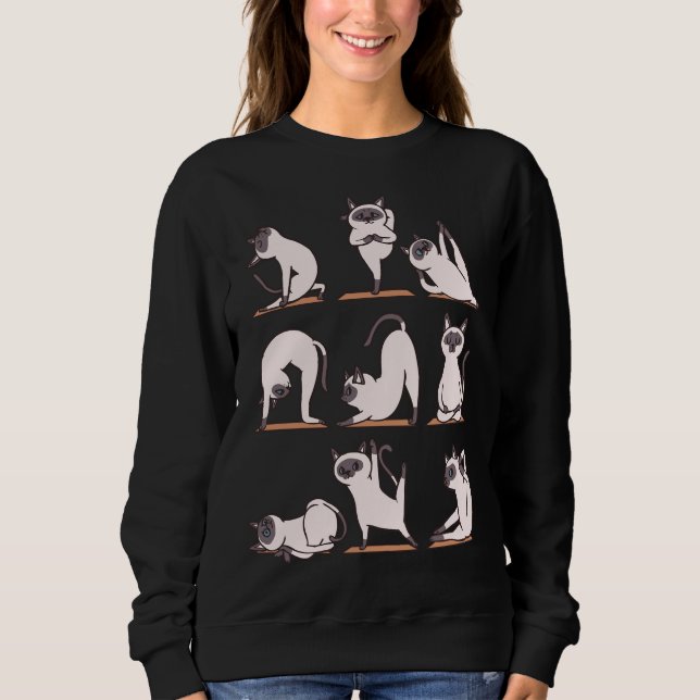 Siamese Cat Yoga T Shirt (Framsida)