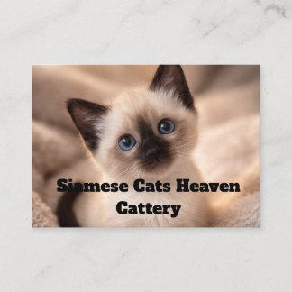Siamese Cats Heaven Cattery Customizable Business  Visitkort