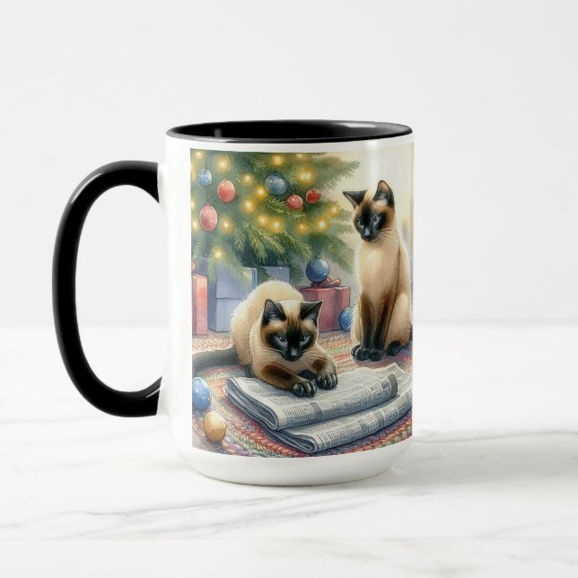 Siamese Cats-julkaffe Mugg Kopp (Vänster)