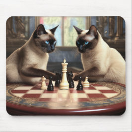 Siamese Cats Spelande schess Musmatta