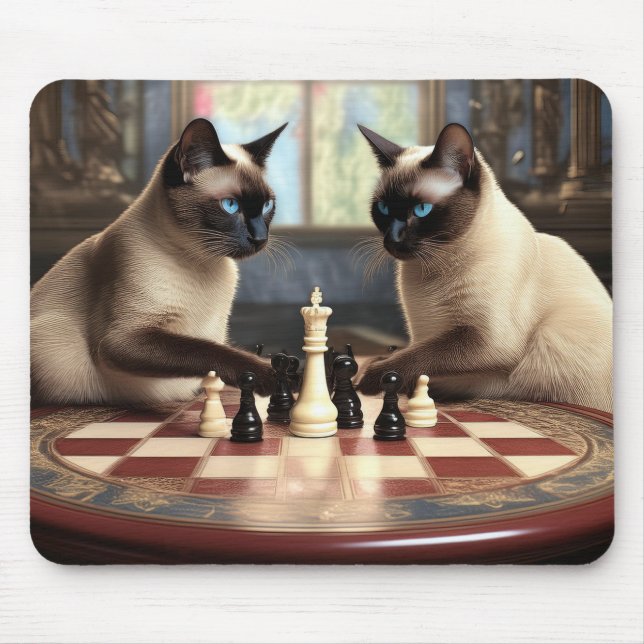 Siamese Cats Spelande schess Musmatta (Framsidan)