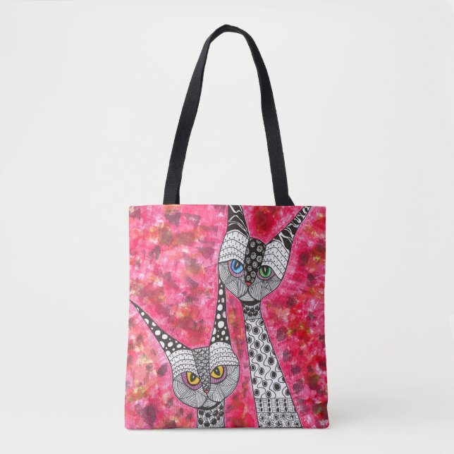 Siamese Cats Tote Bag Tygkasse (Framsida)