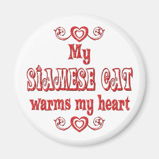 Siamese Cats Warm My Heart Magnet