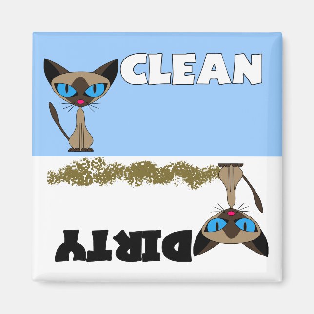 Siamese Clean / Dirty Dishwasher Magnet (Framsidan)