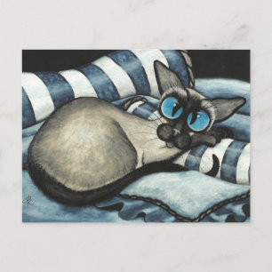 Siamese Designer Blue Vykort
