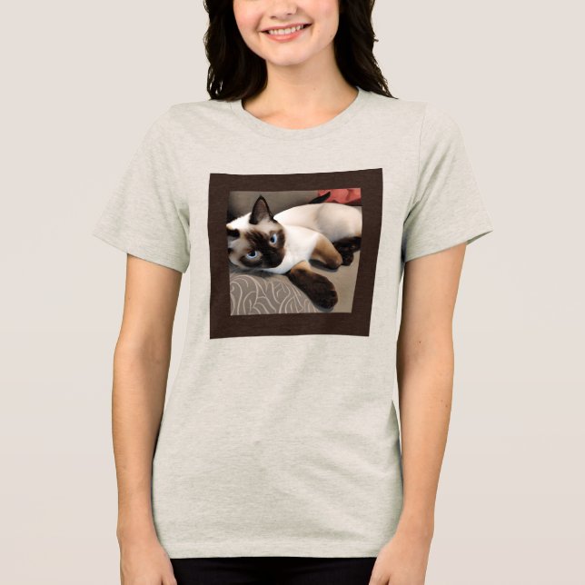 Siamese Digital Porträtt T Shirt (Framsida)