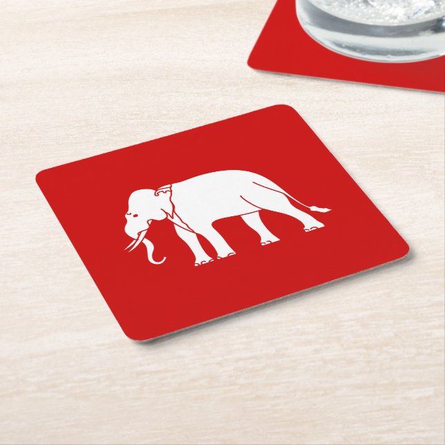 Siamese Elephant Underlägg Papper Kvadrat (Vinklad)