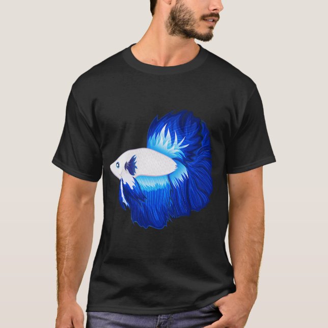 Siamese Fighting Fish, Blue Betta Fish älskare Tee (Framsida)