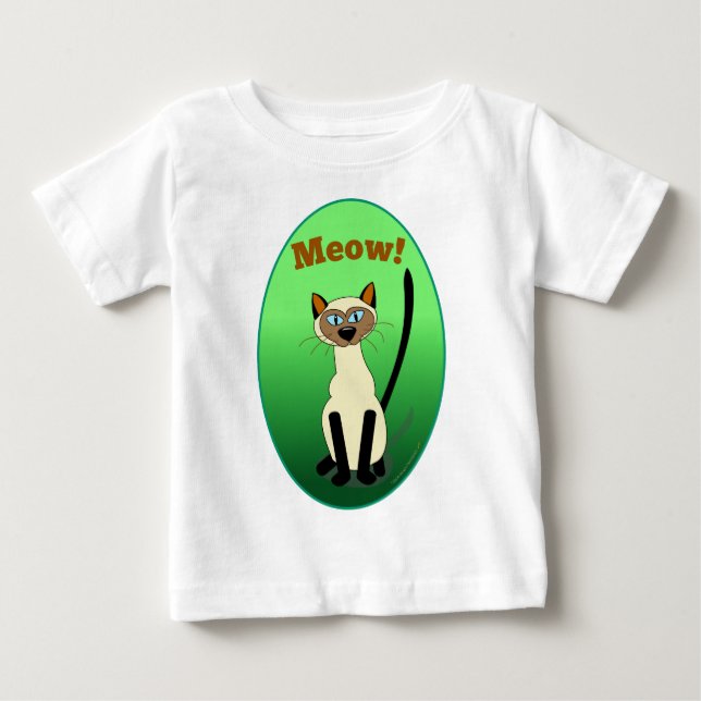 Siamese grön) begynna skjorta för katt ( t-shirt (Framsida)