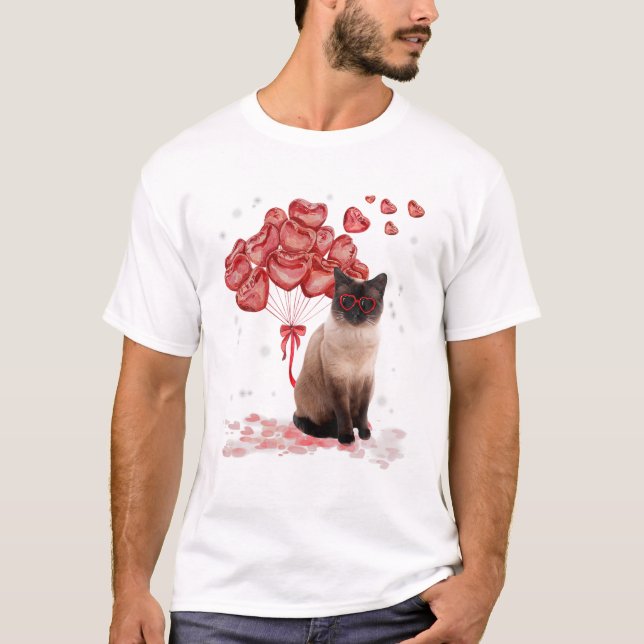 Siamese Heart-Valentineser T Shirt (Framsida)