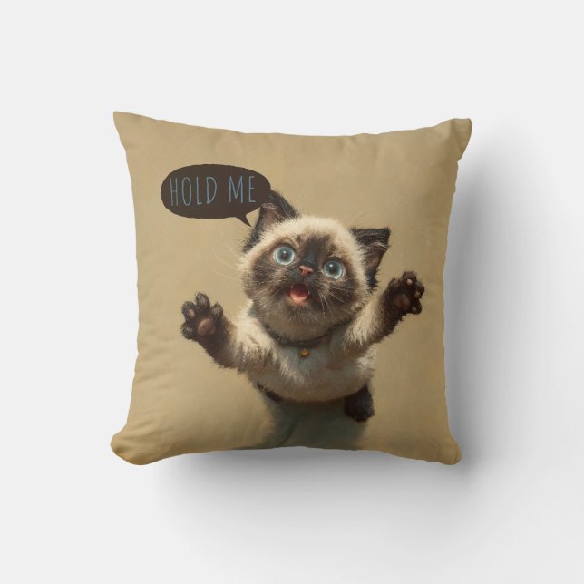 (Siamese) "Hold Me" Emotional Support Kudde (Framsida)