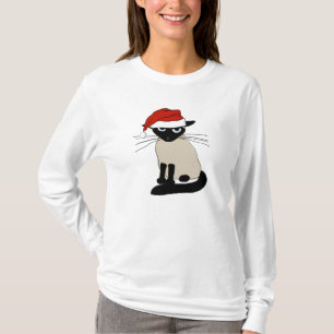 Siamese jultomten - älsklings- katt för rolig ju t shirt