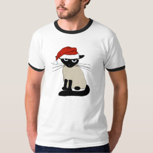 Siamese jultomten - rolig julkattjulafton tee shirt