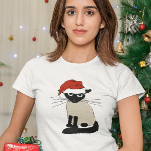 Siamese jultomten - rolig julkattunge tee shirt