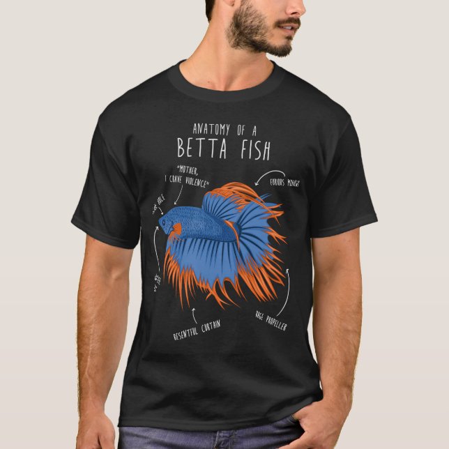 Siamese kampfiskars anatomi t shirt (Framsida)