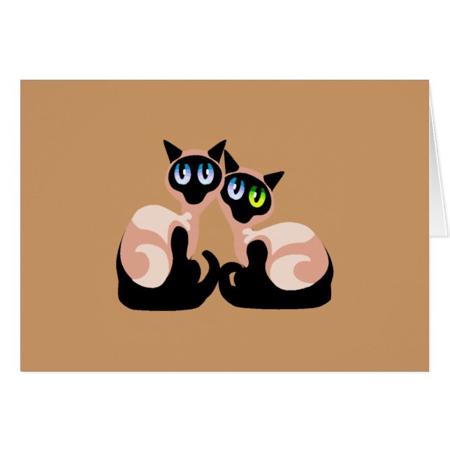 Siamese kärlek OBS kort (Framsidan Horizontal)