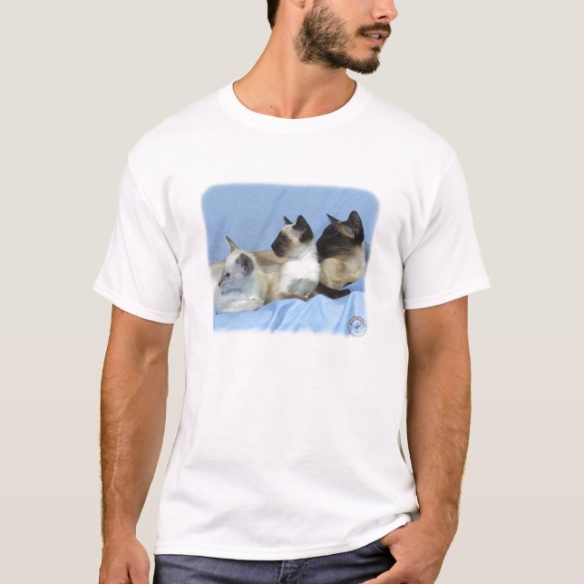 Siamese katt 9W055D-074 Tee Shirt (Framsida)