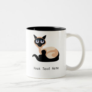 Siamese katt (anpassadet) Två-Tonad mugg