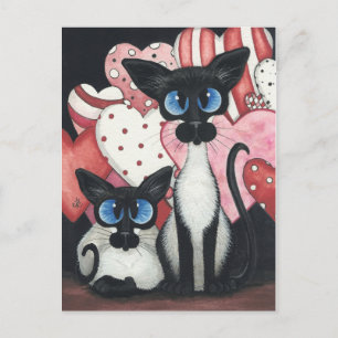 Siamese katt för valentin - kärlekx två helg vykort