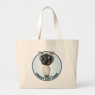 Siamese katt - galen kattdam jumbo tygkasse