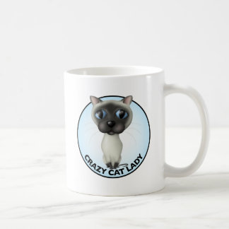 Siamese katt - galen kattdam kaffemugg