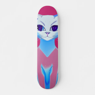 Siamese Katt Hot Pink Mini Skateboard Bräda 18,5 Cm