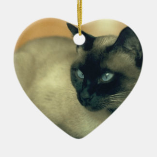 Siamese katt julgransprydnad keramik