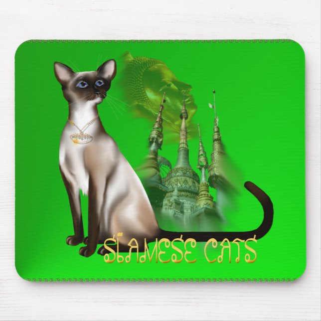 Siamese katt Mousepad Musmatta (Framsidan)