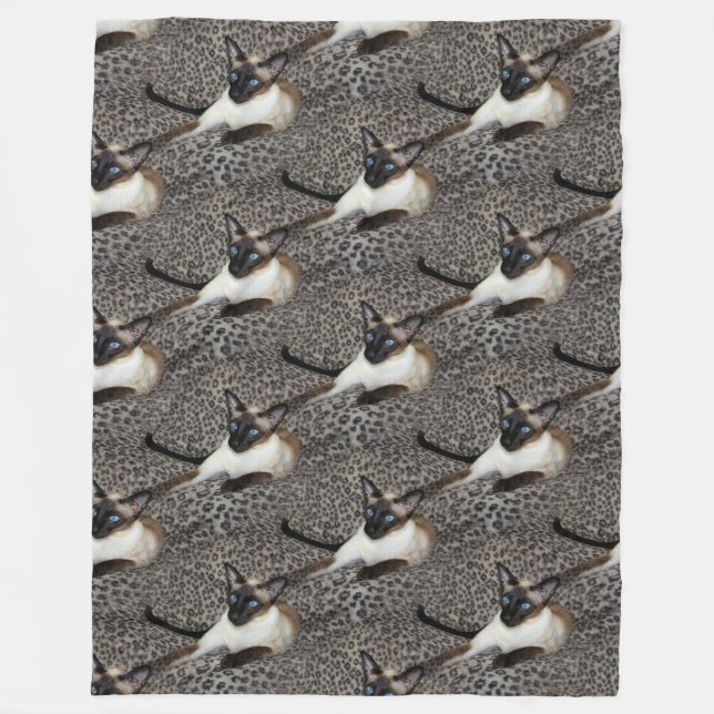 Siamese katt på fläckar för djur för fleecefilt (Framsidan)