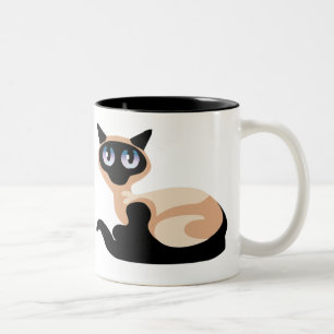 Siamese katt Två-Tonad mugg