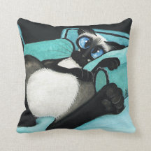 Siamese katt vid Bihrle turkos & Toes