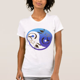 Siamese katt Yin och Yang T-tröja T-shirt