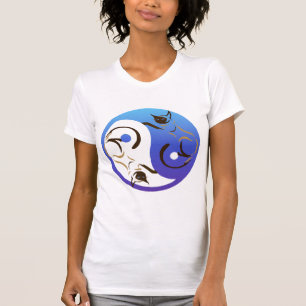 Siamese katt Yin och Yang T-tröja T-shirt