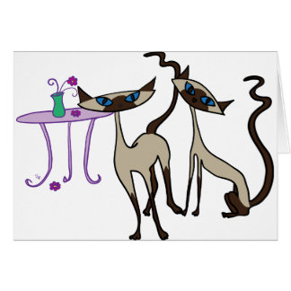 Siamese katter hälsningskort