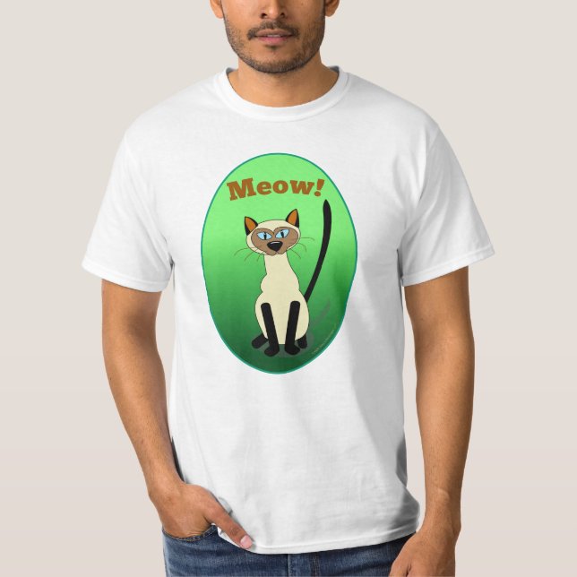 Siamese kattgröntskjorta t-shirt (Framsida)
