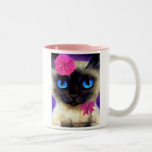 Siamese kattmålningmugg - 155 som charmar Två-Tonad mugg