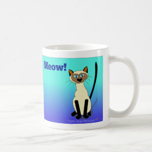 Siamese kattmugg (blått) kaffemugg