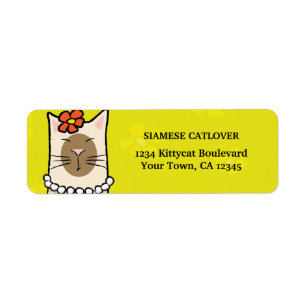Siamese kattreturetiketter returadress etikett