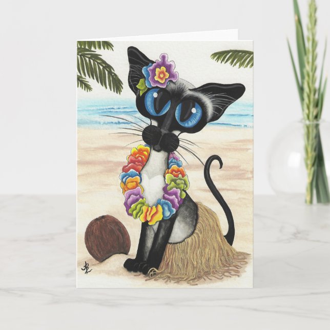 Siamese kattsommar Luau Kort (Framsida)